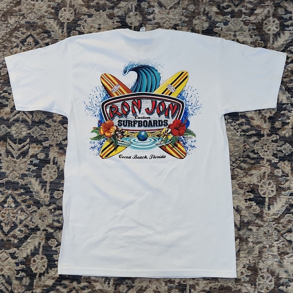 Ron Jon Surf Shop White Short Sleeve Tee with Logo